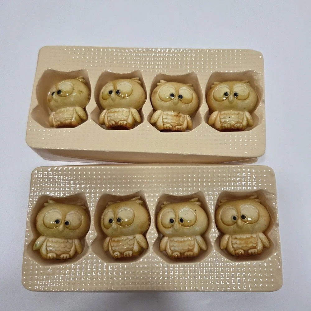 Vintage Mini Pet Pals Terrarium & Aquarium Owls Made In Hong Kong